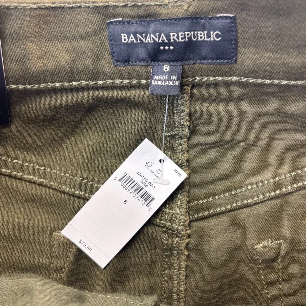 Banana Republic Olive Green Denim Pencil‎ Skirt Size 8